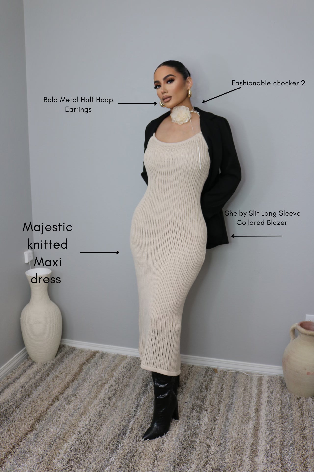 Majestic knitted maxi dress