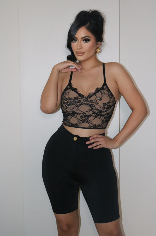 ROMANCE STRETCH MESH CROP TOP BRALETTE