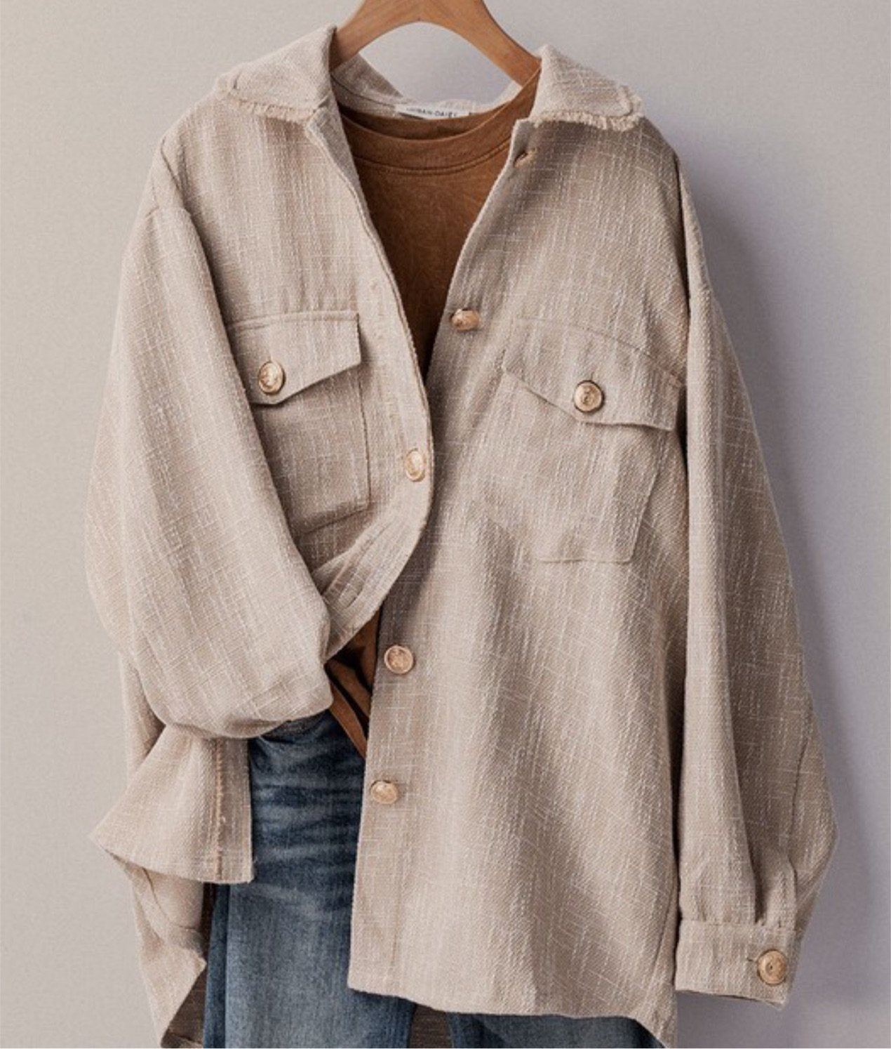 Fall Oversized tweed jacket solid