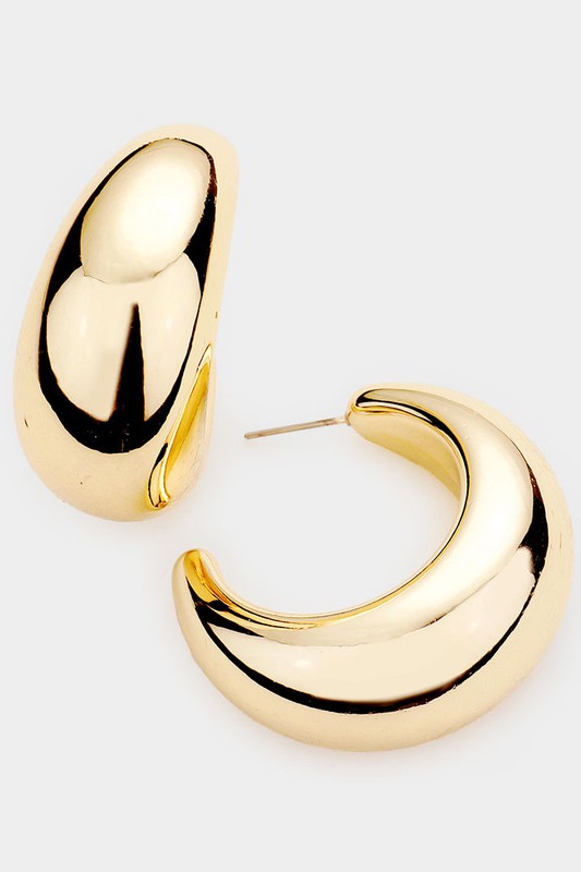 Bold Metal Half Hoop Earrings