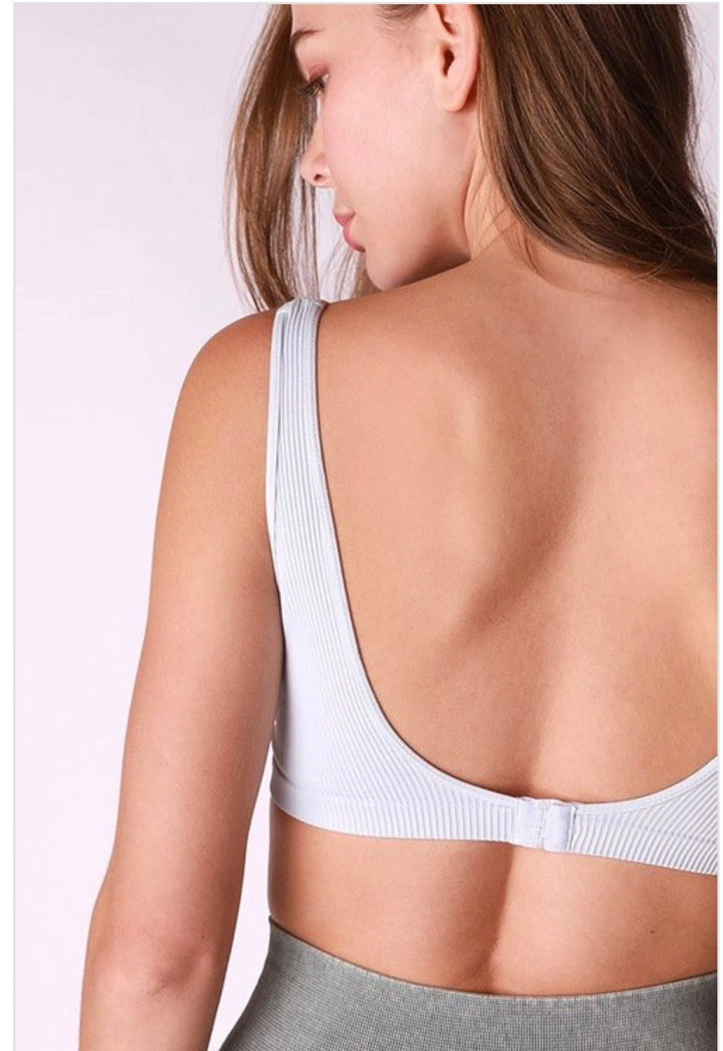 Heather blue seamless bra